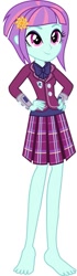 Size: 243x864 | Tagged: safe, artist:marcorois, edit, editor:thomasfan45, sunny flare, equestria girls, barefoot, clothes, crystal prep academy, crystal prep academy uniform, crystal prep shadowbolts, feet, legs, pleated skirt, school uniform, skirt, solo, vector