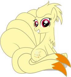 Size: 2382x2568 | Tagged: safe, artist:benybing, pony, crossover, ninetales, pokémon, ponified, simple background, solo, transparent background