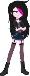 Size: 1288x3241 | Tagged: safe, artist:zoe-975, oc, oc:zoe star pink, human, equestria girls, boots, clothes, crossed arms, equestria girls-ified, female, fingerless gloves, gloves, hair over one eye, shoes, shorts, solo, unamused