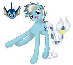 Size: 1358x1202 | Tagged: safe, artist:mondlichtkatze, pony, crossover, pokémon, ponified, simple background, solo, transparent background, vaporeon