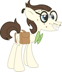 Size: 832x959 | Tagged: safe, gizmo, earth pony, pony, acne, bowtie, bucktooth, eyes closed, facial hair, glasses, male, moustache, saddle bag, simple background, solo, stallion, transparent background, vector