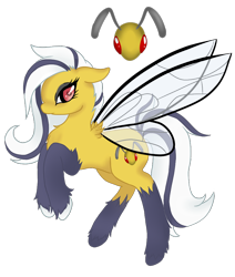 Size: 848x1000 | Tagged: safe, artist:mondlichtkatze, pony, beedrill, crossover, pokémon, ponified, simple background, solo, transparent background