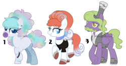 Size: 1024x535 | Tagged: safe, artist:midnightamber, oc, earth pony, pegasus, pony, adoptable, adopts, adopts for sale, alolan vulpix, bases used, blowing bubblegum, crossed legs, curly hair, female, food, galarian ponyta, galarian weezing, gum, hat, male, mare, multicolored hair, paypal, pokemon theme, pokémon, ponyta, raised hoof, simple background, top hat, transparent background, vulpix, wavey hair, wavy mustache