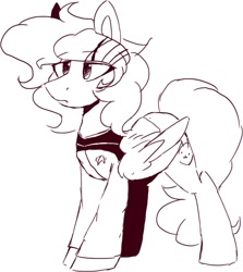 Size: 851x953 | Tagged: safe, artist:enderselyatdark, oc, oc only, oc:selya t'dark, pegasus, pony, clothes, female, pegasus oc, pegasus wings, rcf community, sketch, star trek, star trek uniform, uniform