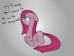 Size: 1024x768 | Tagged: safe, artist:applejack-lover-fan, pinkie pie, earth pony, pony, crying, pinkamena diane pie, sad, solo