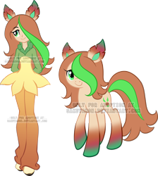 Size: 800x894 | Tagged: safe, artist:sakuyamon, oc, pony, equestria girls, adoptable, crossover, equestria girls-ified, leafeon, pokémon, ponified, solo