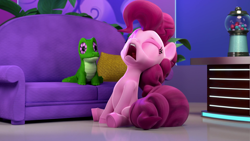 Size: 1920x1080 | Tagged: safe, screencap, gummy, pinkie pie, earth pony, pony, hello pinkie pie, 3d, sad