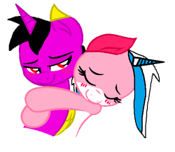 Size: 487x425 | Tagged: safe, artist:baby-foxy-the-fox, artist:sinfulbases, oc, oc:gio, alicorn, pony, alicorn oc, base used, canon x oc, female, lego, male, ponified, shipping, simple background, straight, the lego movie, transparent background, unikitty