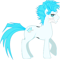 Size: 2116x2119 | Tagged: safe, artist:afunny, pony, bleach (manga), crossover, grimmjow jeagerjaquez, ponified, solo