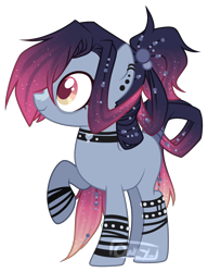 Size: 2172x2826 | Tagged: safe, artist:owl-clockwork, oc, oc:emo night, earth pony, pony, base used, female, mare, offspring, parent:toe tapper, parent:torch song, parents:torchtapper, simple background, solo, transparent background