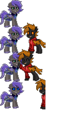 Size: 1440x2560 | Tagged: safe, oc, oc:autumn, oc:moonpaste, bat pony, changeling, pony, cute, orange changeling, pony town