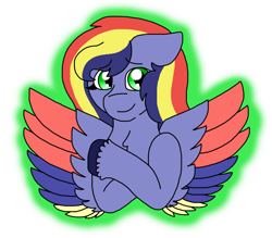 Size: 956x836 | Tagged: safe, artist:evelyncat, oc, oc only, oc:paint swirl, pegasus, pony, kindverse, offspring, parent:rainbow dash, parent:soarin', parents:soarindash