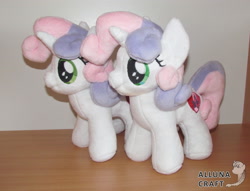 Size: 3093x2362 | Tagged: safe, artist:allunacraft, sweetie belle, pony, irl, photo, plushie, self ponidox