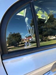 Size: 720x960 | Tagged: safe, angel bunny, car, decal, irl, photo