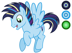 Size: 2036x1496 | Tagged: safe, artist:diamond-chiva, oc, oc:typhoon dash, pegasus, pony, male, offspring, parent:rainbow dash, parent:soarin', parents:soarindash, reference sheet, simple background, solo, stallion, transparent background