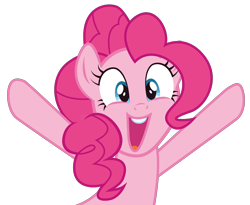 Size: 3754x3084 | Tagged: safe, artist:bigccv, pinkie pie, earth pony, pony, the super speedy cider squeezy 6000, cute, diapinkes, female, happy, high res, mare, open mouth, simple background, solo, transparent background, vector