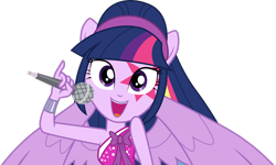 Size: 3158x1899 | Tagged: safe, artist:cloudyglow, twilight sparkle, twilight sparkle (alicorn), alicorn, equestria girls, perfect day for fun, rainbow rocks, cute, microphone, simple background, solo, transparent background, twiabetes, vector