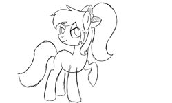 Size: 2400x1440 | Tagged: safe, artist:warszak, earth pony, pony, bow, female, mare, simple background, sketch, sketch dump