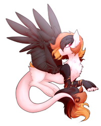 Size: 2193x2734 | Tagged: safe, artist:mcwolfity, oc, oc only, hippogriff, hippogriff oc, leonine tail, simple background, solo, transparent background