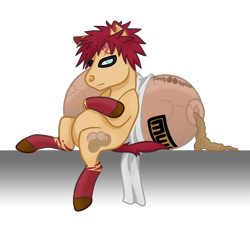 Size: 900x813 | Tagged: safe, artist:sandy--apples, pony, crossover, gaara, naruto, ponified, solo, transparent background