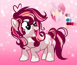 Size: 854x724 | Tagged: safe, artist:parisa07, oc, oc:sugar pie, earth pony, pony, female, magical lesbian spawn, mare, offspring, parent:pinkie pie, parent:twilight sparkle, parents:twinkie, reference sheet, solo