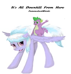 Size: 519x540 | Tagged: artist needed, safe, cloudchaser, spike, dragon, pegasus, pony, fanfic:it's all going downhill from here, cute, cutechaser, daaaaaaaaaaaw, dragons riding ponies, fanfic art, female, looking at each other, male, mare, riding, shipping, spikechaser, spikelove, straight