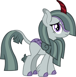 Size: 1467x1500 | Tagged: safe, artist:cloudyglow, derpibooru import, marble pie, kirin, cloven hooves, colored hooves, female, kirin-ified, simple background, solo, species swap, transparent background, vector