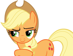 Size: 7483x5692 | Tagged: safe, artist:andoanimalia, derpibooru import, applejack, earth pony, pony, flutter brutter, absurd resolution, amused, applejack's hat, cowboy hat, coy, cutie mark, female, freckles, hat, mare, ponytail, raised eyebrow, raised hoof, simple background, smiling, smirk, solo, stetson, transparent background, vector