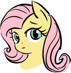 Size: 1280x1312 | Tagged: safe, artist:qq961130277, fluttershy, pegasus, pony, bust, female, looking at you, mare, sidemouth, simple background, solo, white background