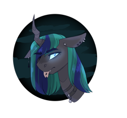 Size: 1104x1021 | Tagged: safe, artist:jaysey, oc, oc:philia agape armet, changepony, hybrid, unicorn, interspecies offspring, kindverse, offspring, parent:queen chrysalis, parent:shining armor, parents:shining chrysalis, piercing, solo