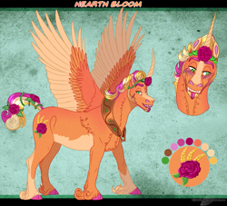 Size: 1161x1054 | Tagged: safe, artist:bijutsuyoukai, oc, oc:hearth bloom, alicorn, pony, magical lesbian spawn, male, offspring, parent:applejack, parent:princess cadance, solo, stallion, unshorn fetlocks