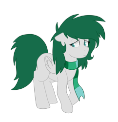 Size: 2500x2579 | Tagged: safe, artist:sevenserenity, oc, oc:emerald aurora, pegasus, pony, birb, clothes, green, nervous, scarf, solo