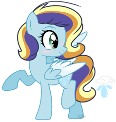 Size: 400x420 | Tagged: safe, artist:catpony13, oc, oc:raindrops, pegasus, pony, base used, female, mare, offspring, parent:rainbow dash, parent:soarin', parents:soarindash, simple background, solo, transparent background, two toned wings, wings