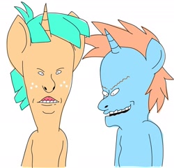 Size: 1947x1875 | Tagged: safe, snails, snips, pony, unicorn, beavis and butthead, funny