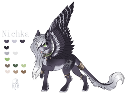 Size: 1114x826 | Tagged: safe, artist:lunawolf28, derpibooru import, oc, oc:nichka, pegasus, pony, female, mare, reference sheet, simple background, solo, transparent background