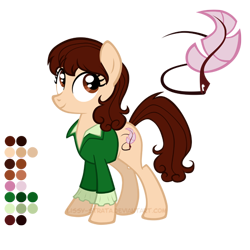 Size: 504x504 | Tagged: safe, artist:lissystrata, pony, blazer, clothes, crossover, doctor who, feminism, ponified, reference sheet, sarah jane smith, shirt, simple background, solo, transparent background