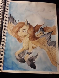 Size: 774x1032 | Tagged: safe, artist:clarissa0210, oc, oc:jennifer miranda, pegasus, pony, female, mare, solo, traditional art