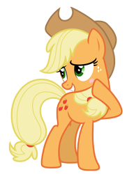 Size: 5087x7000 | Tagged: safe, artist:estories, applejack, earth pony, pony, absurd resolution, blushing, cute, hat, jackabetes, simple background, solo, transparent background, vector