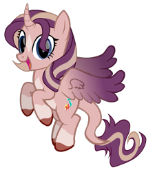 Size: 972x1080 | Tagged: safe, artist:thunder-blur, oc, oc only, oc:shimmering spectacle, alicorn, pony, 2020 community collab, alicorn oc, cloven hooves, colored wings, colored wingtips, curved horn, cutie mark, derpibooru community collaboration, female, hair over one eye, happy, horn, leonine tail, magical lesbian spawn, magical threesome spawn, mare, multicolored wings, multiple parents, offspring, pale belly, parent:starlight glimmer, parent:sunset shimmer, parent:twilight sparkle, parents:twishimmerglimmer, show accurate, simple background, socks (coat marking), solo, spread wings, star (coat marking), transparent background, two toned wings, unshorn fetlocks, vector, wings