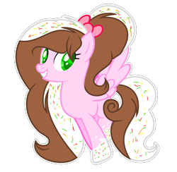 Size: 2845x2781 | Tagged: safe, artist:rachelclaraart, derpibooru import, oc, oc:sprinkles, food pony, original species, pegasus, pony, female, food, hooves, mare, ponified, simple background, solo, transparent background