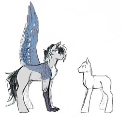 Size: 1535x1471 | Tagged: safe, artist:hkpegasister, oc, oc only, oc:silver argent, hippogriff, pony, digital art, male, reference