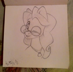 Size: 1350x1335 | Tagged: safe, artist:riley sunderson, derpibooru import, oc, oc only, pony, monochrome, solo, traditional art