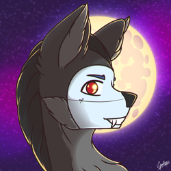 Size: 1024x1024 | Tagged: safe, artist:chebypattern, oc, oc only, oc:slipstream, pony, clothes, costume, halloween, halloween costume, heterochromia, holiday, moon, night, nightmare night, pegasus oc, present, smiling