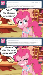 Size: 521x912 | Tagged: safe, artist:pippy, pinkie pie, pony, apron, clothes, comic, pinkiepieskitchen, solo