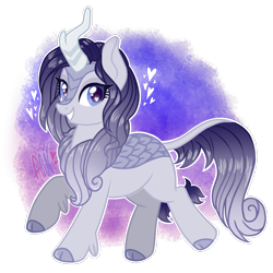 Size: 2100x2100 | Tagged: safe, artist:amgiwolf, oc, oc only, oc:violet, kirin, cloven hooves, female, heart, heart eyes, kirin oc, simple background, solo, transparent background, white outline, wingding eyes