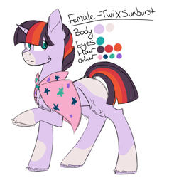 Size: 860x879 | Tagged: safe, artist:raflesplatt, oc, pony, unicorn, cloak, clothes, female, mare, offspring, parent:sunburst, parent:twilight sparkle, parents:twiburst, simple background, solo, white background