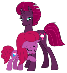 Size: 942x1015 | Tagged: safe, artist:徐詩珮, fizzlepop berrytwist, tempest shadow, oc, oc:betty pop, pony, unicorn, my little pony: the movie, base used, broken horn, duo, duo female, eyes closed, female, horn, magical lesbian spawn, mare, mother and child, mother and daughter, next generation, offspring, parent and child, parent:glitter drops, parent:tempest shadow, parents:glittershadow, simple background, solo, transparent background