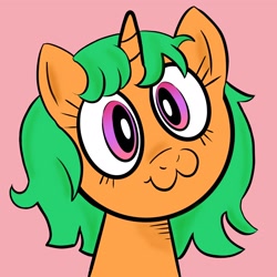 Size: 2048x2048 | Tagged: safe, artist:amynewblue, oc, oc:flitter flutter, pony, unicorn, carrot, food, owo, solo