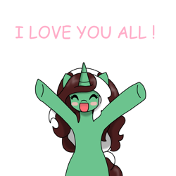 Size: 1000x1000 | Tagged: safe, artist:kaggy009, oc, oc:peppermint pattie (unicorn), pony, unicorn, ask peppermint pattie, female, mare, solo