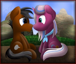 Size: 2400x2000 | Tagged: safe, artist:thevintagepone, clear sky, quibble pants, pony, common ground